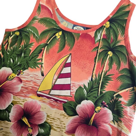 Tommy Bahama Hawaiian Floral Sleeveless Tank Top XS Cotton/Modal - Picture 2 of 4